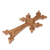 Wood cross, 'Bloom of Belief' - Light Brown Floral Beech Wood Cross Hand-Carved in Armenia