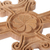 Wood cross, 'Bloom of Belief' - Light Brown Floral Beech Wood Cross Hand-Carved in Armenia