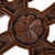 Wood cross, 'Bloom of Devotion' - Dark Brown Floral Beech Wood Cross Hand-Carved in Armenia