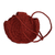 Macrame sling bag, 'Sunset Cycle' - Macrame Round Burgundy Sling Bag with Wood Button Closure