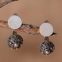 Sterling silver double-use earrings, 'Vintage Splendor' - Antique-Finished Adjustable Silver Drop Earrings