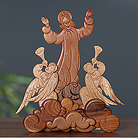 Wood sculpture, 'Resurrection of Jesus' - Artisan-Made Religious Wood Sculpture of The Resurrection