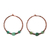 Agate hoop earrings, 'Harmonious Eternity' - Traditional Green Agate and Antiqued Copper Hoop Earrings