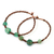 Agate hoop earrings, 'Harmonious Eternity' - Traditional Green Agate and Antiqued Copper Hoop Earrings