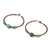 Agate hoop earrings, 'Harmonious Eternity' - Traditional Green Agate and Antiqued Copper Hoop Earrings