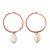 Cultured pearl hoop earrings, 'Pearly Infinity' - Cream-Toned Cultured Pearl and Antiqued Copper Hoop Earrings