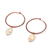 Cultured pearl hoop earrings, 'Pearly Infinity' - Cream-Toned Cultured Pearl and Antiqued Copper Hoop Earrings