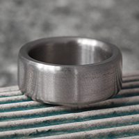 Titanium band ring, 'One Perfection' - Minimalist Matte-Finished Titanium Band Ring from Armenia