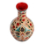 Ceramic vase, 'Pomegranate Nature' - Hand-Painted Pomegranate Tree-Themed Glazed Ceramic Vase