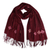 Cashmere wool shawl, 'Burgundy Star' - Hand-Embroidered and Woven Burgundy Cashmere Wool Shawl