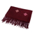 Cashmere wool shawl, 'Burgundy Star' - Hand-Embroidered and Woven Burgundy Cashmere Wool Shawl