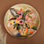 Ceramic decorative plate, 'Floral Utopia' - Painted Floral Ceramic Decorative Plate in Glazed Finish