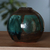 Ceramic vase, 'Ocean Whisper' - Abstract Brown and Turquoise Ceramic Vase Crafted in Armenia