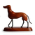 Wood and iron sculpture, 'Loyal Canine' - Inspirational Handmade Apricot Wood and Iron Dog Sculpture