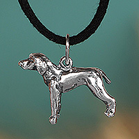 Sterling silver pendant necklace, 'Loyal Paws' - Inspirational Dog-Themed Sterling Silver Pendant Necklace