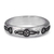 Sterling silver band ring, 'Floral Delight' - Darkened Polished Silver Band Ring with Floral Motifs