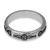 Sterling silver band ring, 'Floral Delight' - Darkened Polished Silver Band Ring with Floral Motifs