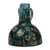 Ceramic vase, 'Dandelion Dreams' - Dandelion-Themed Hand-Painted Teal Ceramic Vase from Armenia