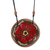 Ceramic pendant necklace, 'Petals in Red' - Handcrafted Red Bloom Ceramic Pendant Necklace from Armenia