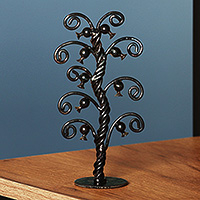 Recycled metal sculpture, 'Forest of Harmony' - Fair Trade Pomegranate Tree-Themed Recycled Metal Sculpture