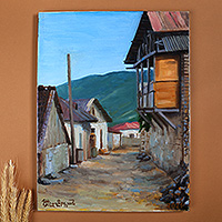 'Old Quarter of Hadrut I' - Signed Impressionist Hadrut City Oil on Canvas Painting