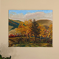 'Autumn' - Autumn-Themed Landscape Oil on Canvas Painting from Armenia