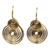 Brass drop earrings, 'Sublime Spirals' - Modern Spiral-Themed Drop Earrings with Antique Finish