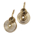 Brass drop earrings, 'Sublime Spirals' - Modern Spiral-Themed Drop Earrings with Antique Finish