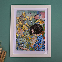 Giclee print, 'In my Thoughts' - Woman in Nature Themed Giclee Art Print on Photo Paper