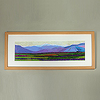 'Armenian Landscape' - Oil on Paper Landscape-Themed Painting of Armenian Mountains