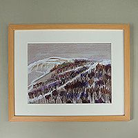 'Jermuk City in March' - Signed Oil on Paper Landscape Painting with Acrylic Frame