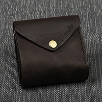 Leather wallet, 'Rich Onyx' - Handmade Minimalist Onyx Leather Wallet with Snap Closure