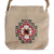 Embroidered sling bag, 'Armenian Chic' - Beige Embroidered Sling Bag with Armenian Cross-Stone Motif