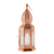 Aluminum and glass hanging candle holder, 'Copper Minaret'  - Copper Toned Tall Hanging Lantern