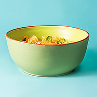 Ceramic vegetable bowl, 'Kelli' - Ceramic Vegetable Bowl from Nepal