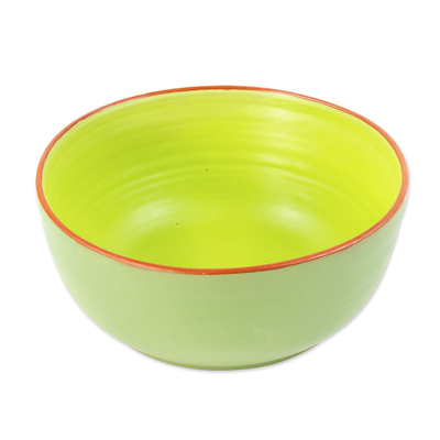 Ceramic vegetable bowl, 'Kelli' - Ceramic Vegetable Bowl from Nepal