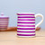 Ceramic creamer pitcher, 'Striped Mauve' - Purple Striped Ceramic Creamer Pitcher from Morocco