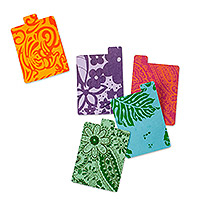 Paper dividers, 'Colorful Keepers' (set of 5) - Set of 5 Assorted Recycled Paper Dividers from India
