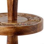 Wood tiered serving tray, 'Gracious Host' - Handcrafted Two Tier Round Serving Tray from India
