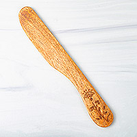 Wood spreader knife, 'Frosting Friend' - Mango Wood Baking Frosting Spreader from India