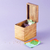 Mango wood box, 'Seed Storage' - Wooden Seed Packet Organizer with Recycled Paper Dividers