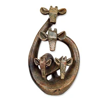 Serpentine stone sculpture, 'Giraffe Story' - Handcrafted Serpentine Stone Giraffe Sculpture from Africa