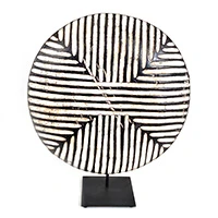 Wood art, 'Bamileke' - Handcarved African Wooden Shield On Stand