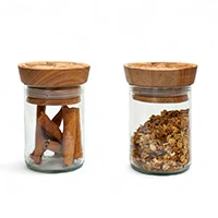 Upcycled glass jars, 'Hiliki Holders' (large, pair) - Handcrafted Pair of Upcycled Glass Kitchen Jars with Lids