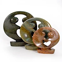 Serpentine stone sculpture, 'The Dance' - Serpentine Stone Dancing Figures Sculpture from Zimbabwe