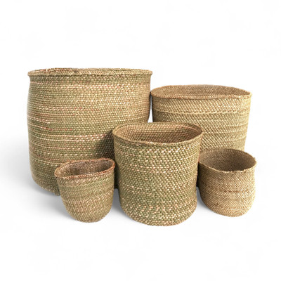 Natural fiber basket, 'Milulu Natural' - Handwoven Natural Dyed Grass Iringa Basket from Africa