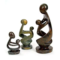 Stone sculpture, 'A Mother's Love' - Mother and Child Hand-Carved Stone Sculpture from Zimbabwe