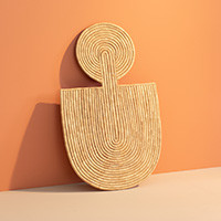 Natural fiber wall art, 'Malawi Abstract' - Eco-Friendly Palm Leaf Abstract Wall Art from Malawi