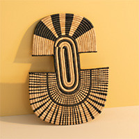 Natural fiber wall art, 'Malawi Stripes' - Eco-Friendly Palm Leaf Abstract Wall Art from Malawi