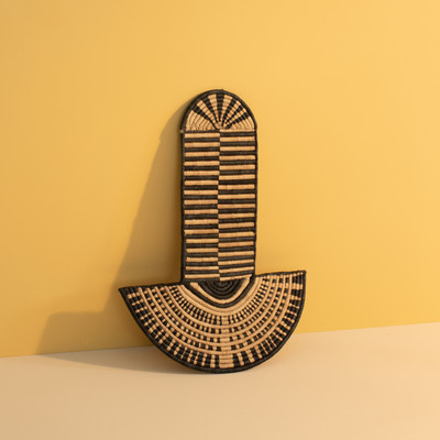 Natural fiber wall art, 'Malawai Patterns' - Eco-Friendly Palm Leaf Abstract Wall Art from Malawi